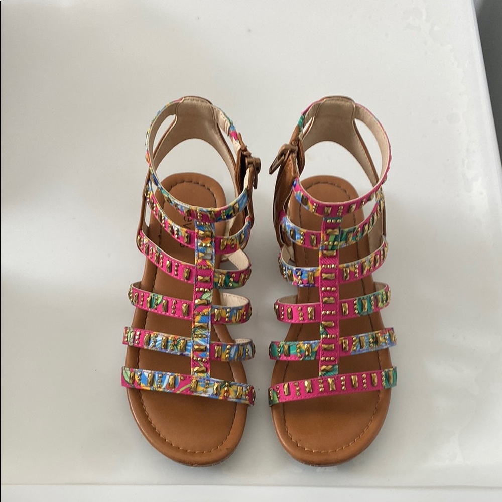 Stevies Pink and Blue Gladiator Sandals